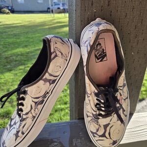 Vans Black and White Floral Men's Shoes
